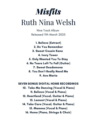Misfits (Album) CD - Ruth Nina Welsh