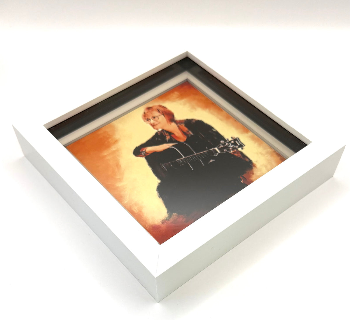Signed & Personalised Acoustic Covers Artwork In Square White Box Frame