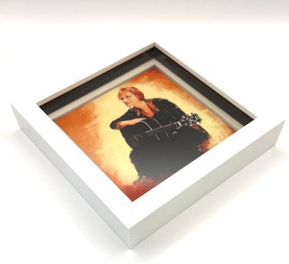 Signed & Personalised Acoustic Covers Artwork In Square White Box Frame