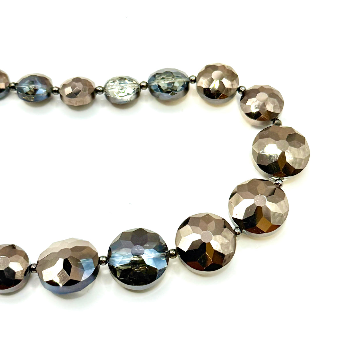 Handmade Bead Necklace - Bronze Crystal Hues