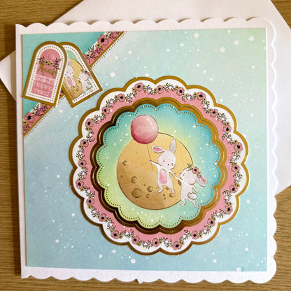 Four Square Handmade Cards: Bunnies & Flowers