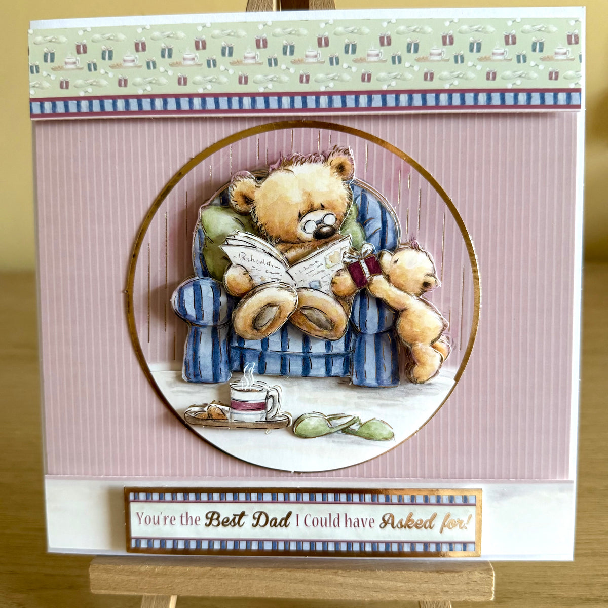 Handmade Decoupage ‘Best Dad’ Card: